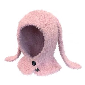 一体化レディースのうさぎ耳付きニット目出し帽をカスタマイズする