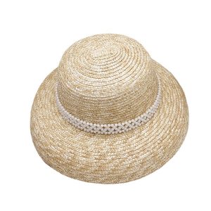 レディース 夏季 海辺 天然草 ストロー ハット/バケットハットをカスタマイズする